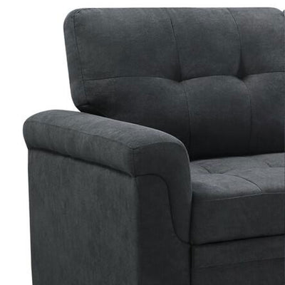 Lilola Home Lucca Performance Leather Sectional Sleeper Sofa w/Storage, Charcoal