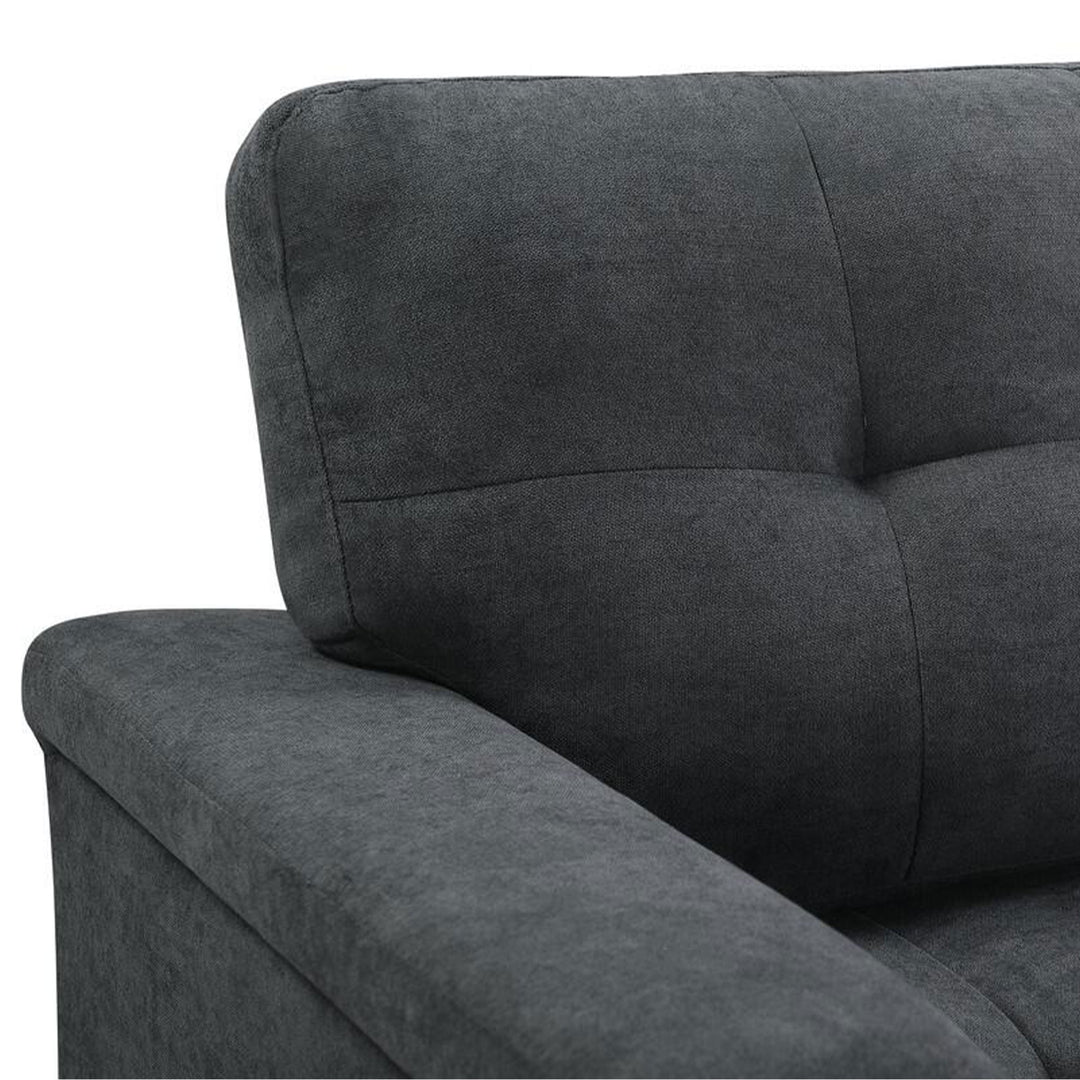 Lilola Home Lucca Performance Leather Sectional Sofa w/Storage, Charcoal (Used)