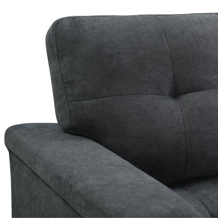 Lilola Home Lucca Performance Leather Sectional Sofa w/Storage, Charcoal (Used)