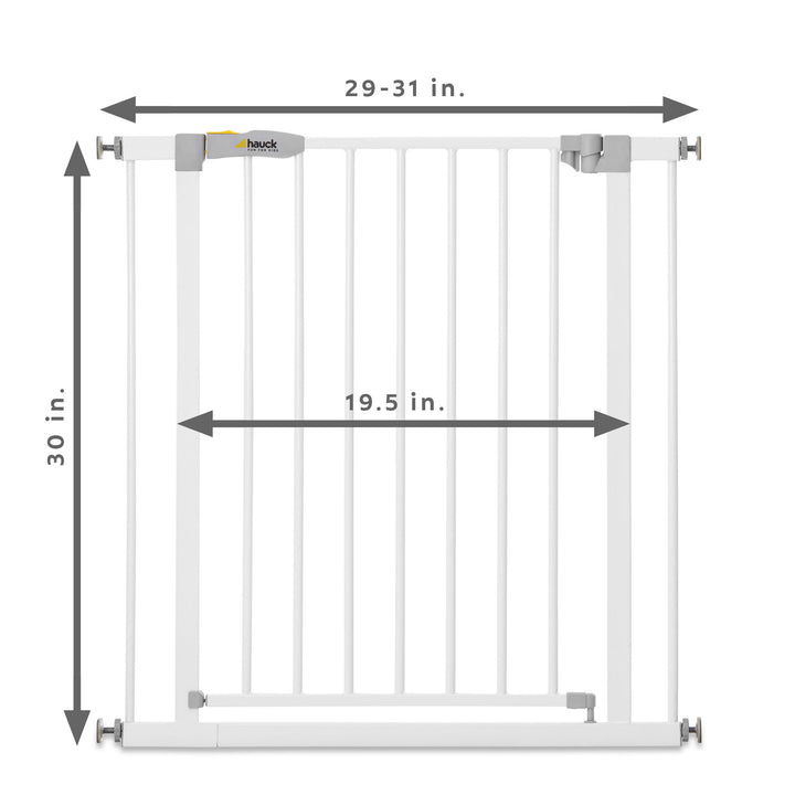 hauck 59726 Open N Stop KD Pressure Fit Safety Gate for Doors 29 to 31", White