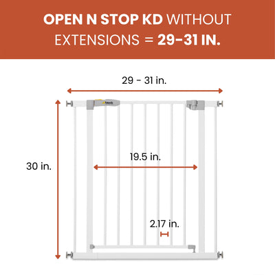 hauck 59726 Open N Stop KD Safety Gate for Doors 29 to 31", White (Open Box)