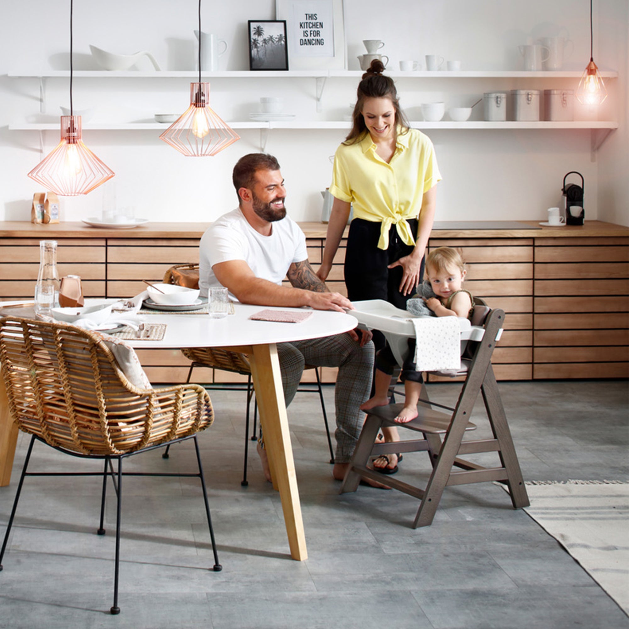 hauck Alpha High Chair Table Compatible w/ Wooden Alpha+ and Beta+, White (Used) - VMInnovations