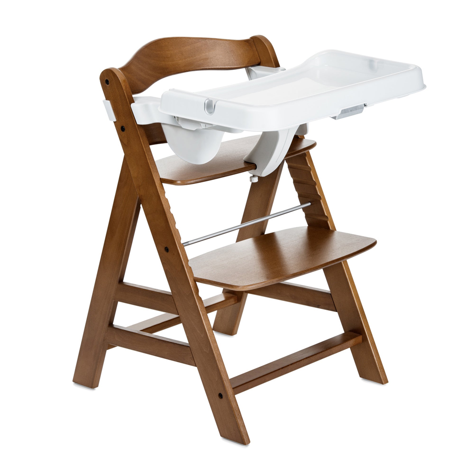 hauck Alpha+ Adjustable Booster High Chair and High Chair Tray Table, White