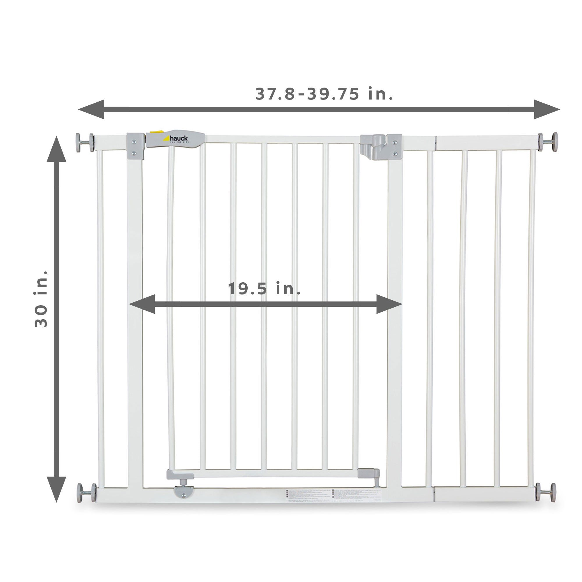 Hauck Pressure Mounted Baby Safety Gate with 8" Extension, White (Open Box) - VMInnovations