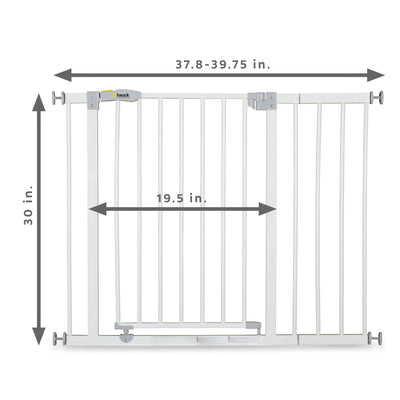 Hauck Pressure Mounted Baby Safety Gate with 8" Extension, White (Open Box) - VMInnovations