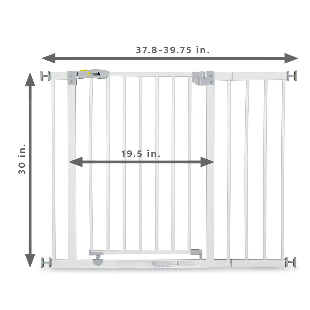 Hauck Pressure Mounted Baby Safety Gate with 8" Extension, White (Open Box)