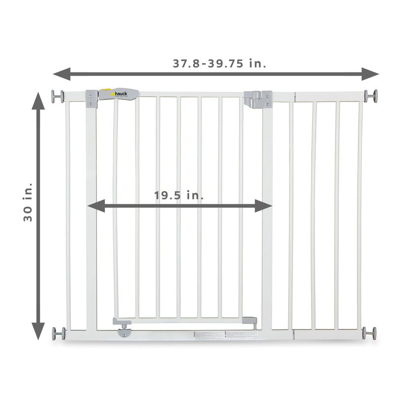 Hauck Pressure Mounted Baby Safety Gate with 8" Extension, White (Open Box)