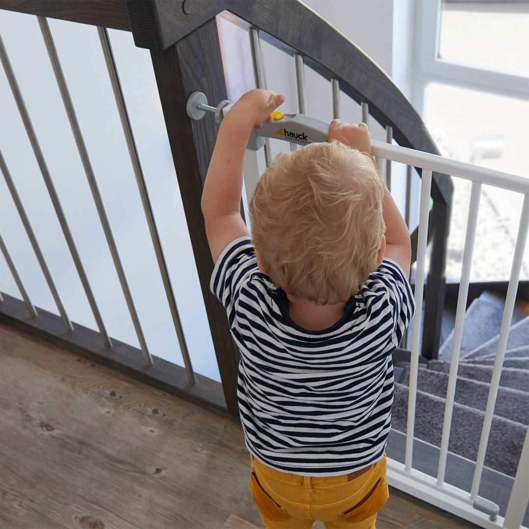 hauck Open N Stop Pressure Mounted Fit Baby Safety Gate with 8" Extension, White