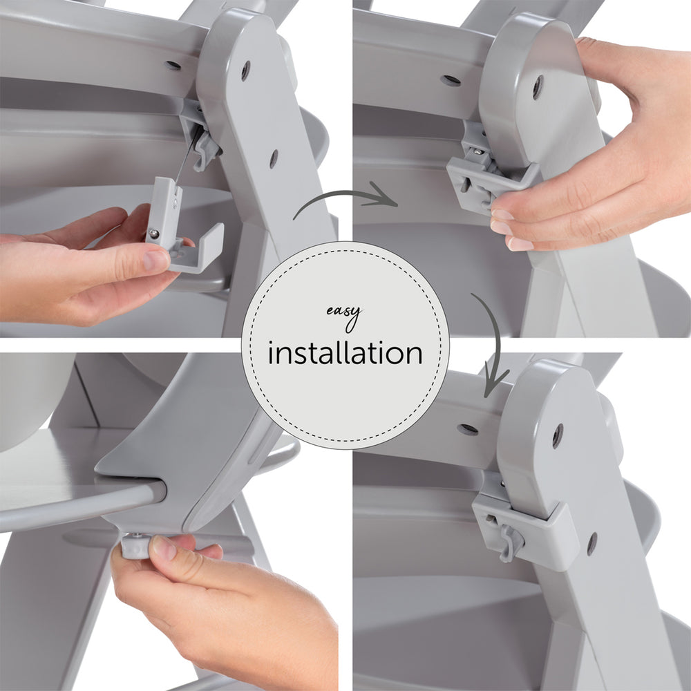 hauck High Chair Tray Table Compatible w/ Wooden Alpha+ & Beta+, Grey (Open Box) - VMInnovations
