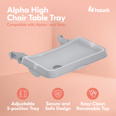 hauck Alpha+ Adjustable Booster High Chair with 2 Pack High Chair Tray Table
