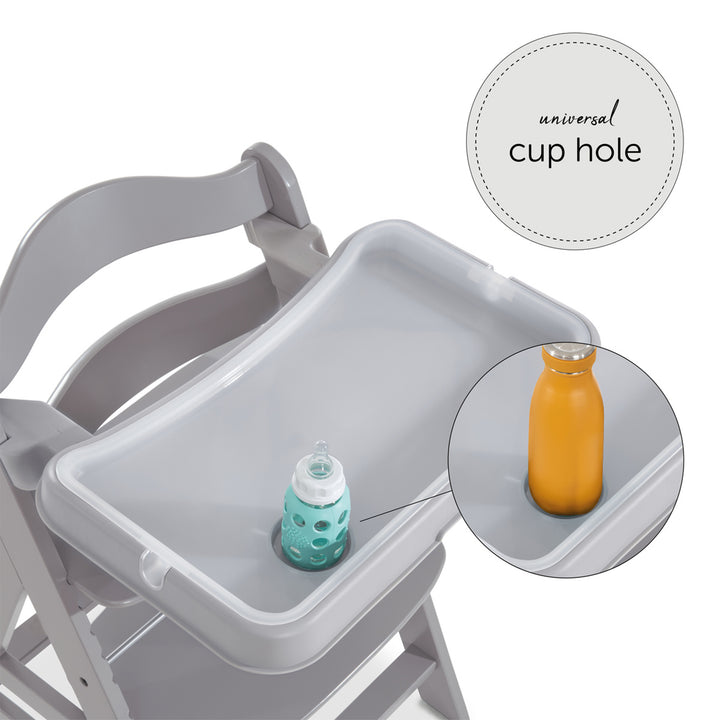 hauck High Chair Tray Table Compatible w/ Wooden Alpha+ & Beta+, Grey (Open Box)