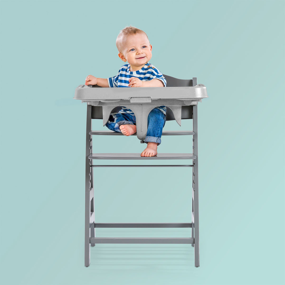 hauck Alpha High Chair Tray Table Compatible with Wooden Alpha+ and Beta+, Grey