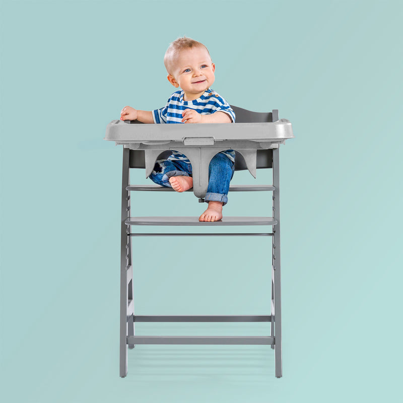 hauck Alpha High Chair Tray Table Compatible with Wooden Alpha+ and Beta+, Grey