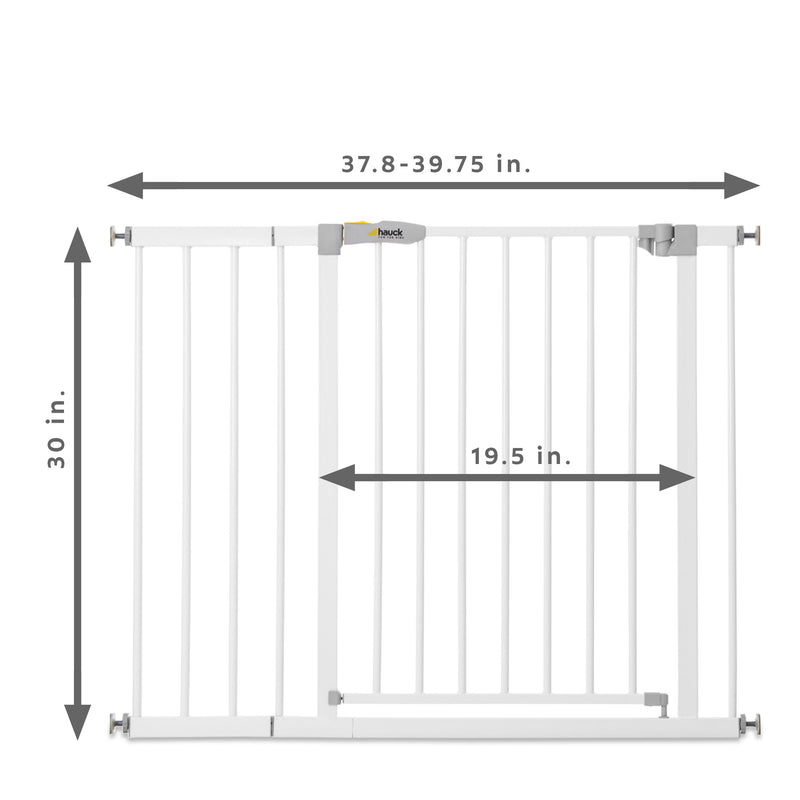hauck 59727 Open N Stop KD Pressure Fit with 8 Inch Extension Baby Gate, White