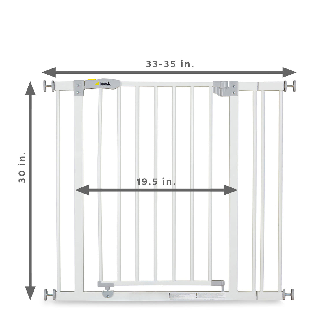 hauck Open N Stop Pressure Mounted Fit Baby Safety Gate w/3.5" Extension, White