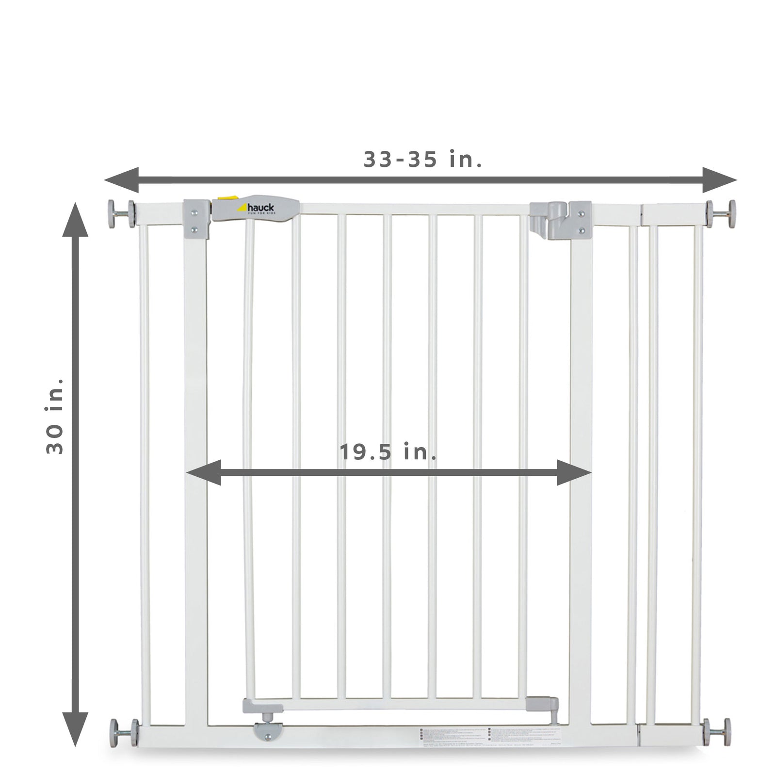 hauck Open N Stop Pressure Mounted Fit Baby Safety Gate w/3.5" Extension, White - VMInnovations