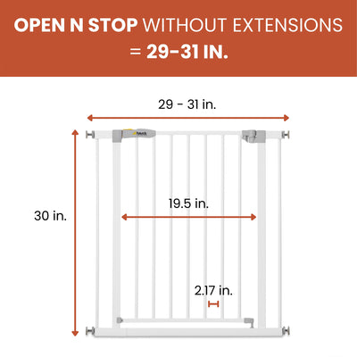 hauck Open N Stop Pressure Fit Baby Safety Gate for Openings 29-31", White(Used)