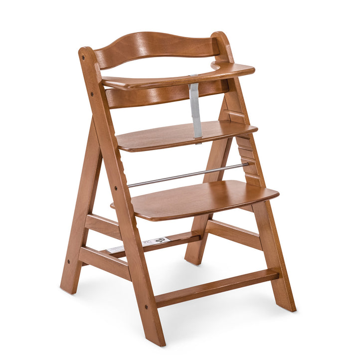 hauck Alpha+ Grow Along Adjustable Wooden Booster High Chair, Beechwood, Walnut