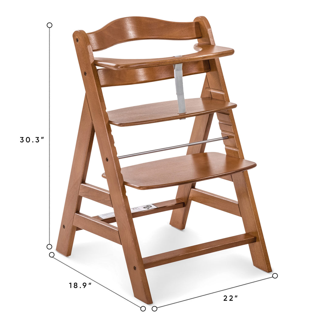 hauck Alpha+ Grow Along Adjustable Wooden Booster High Chair, Beechwood, Walnut