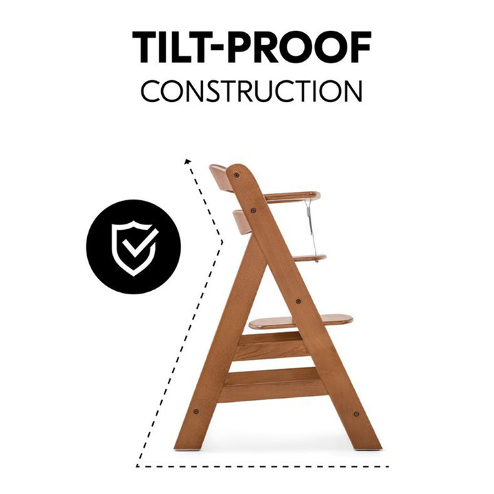 hauck Alpha+ Grow Along Adjustable Wooden Booster Highchair, Beechwood, Walnut