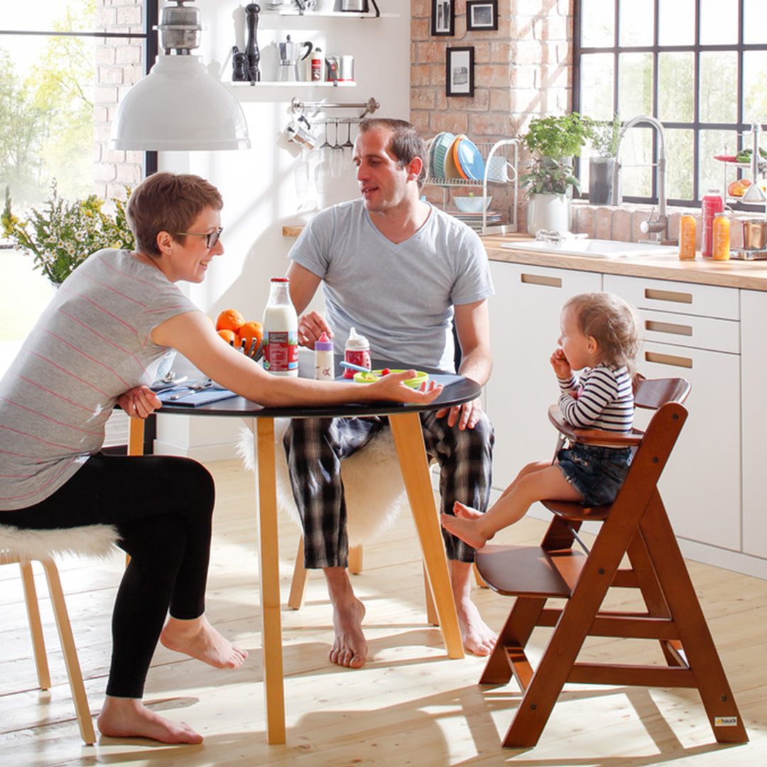 hauck Alpha+ Grow Along Adjustable Wooden Booster High Chair, Beechwood, Walnut