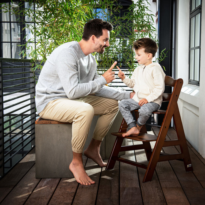 hauck Alpha+ Grow Along Adjustable Wooden Booster High Chair, Beechwood, Walnut