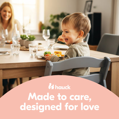 hauck Alpha+ Grow Along Adjustable Wooden Highchair, Beechwood, Grey (Open Box) - VMInnovations
