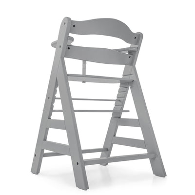 hauck Alpha+ Grow Along Adjustable Boosted Wooden Highchair, Beechwood, Grey