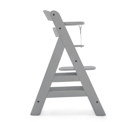 hauck Alpha+ Grow Along Adjustable Boosted Wooden Highchair, Beechwood, Grey