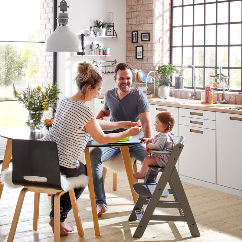 hauck Alpha+ Grow Along Adjustable Wooden Highchair, Beechwood, Grey (Used)