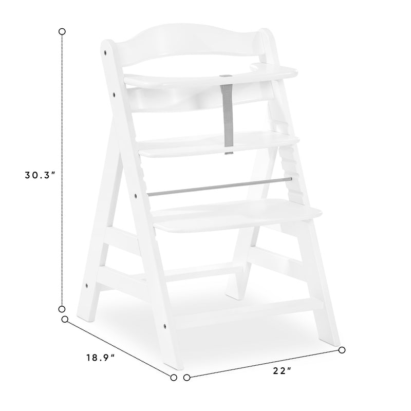 Alpha+ Grow Along Adjustable Wooden Highchair Seat,Beechwood,White Finish(Used)
