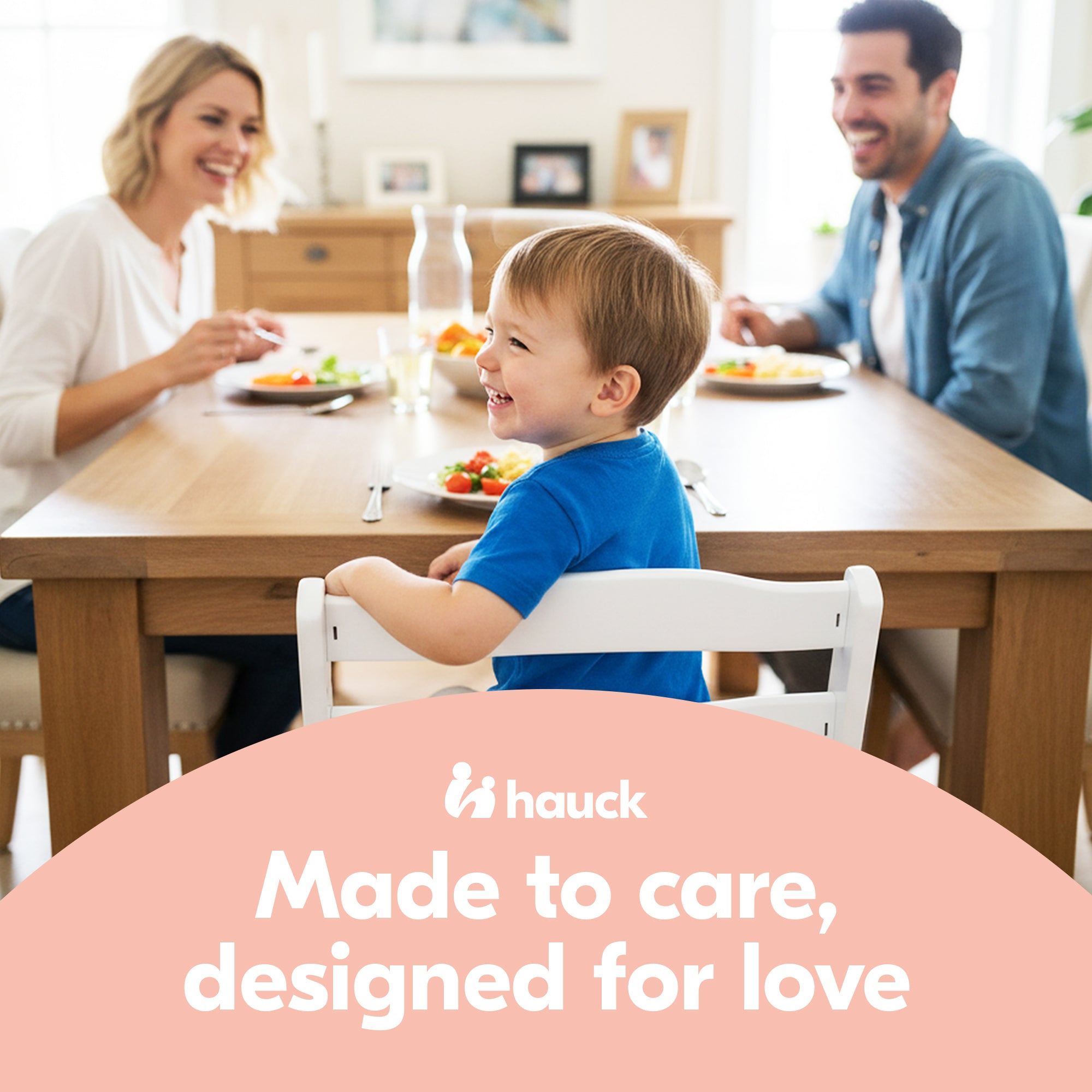 hauck Alpha+ Grow Along Adjustable Wooden Baby High Chair Seat, Beechwood, White - VMInnovations