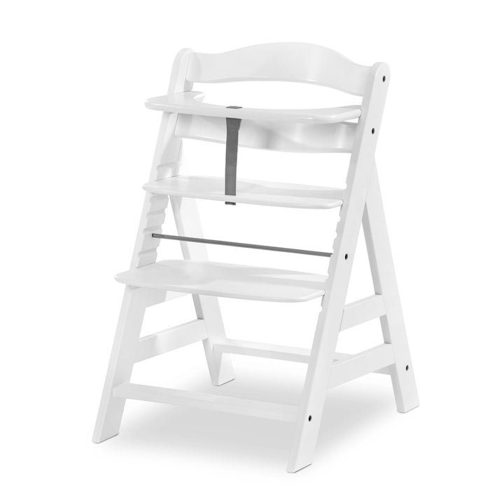 hauck Alpha+ Grow Along Adjustable Wooden Baby High Chair Seat, Beechwood, White
