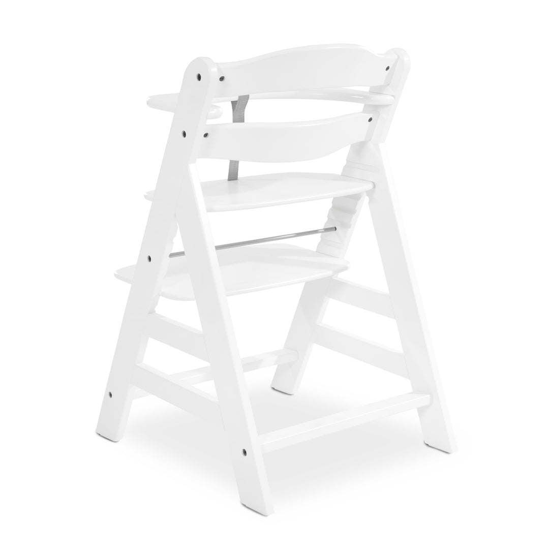 hauck Alpha+ Grow Along Adjustable Wooden Baby High Chair Seat, Beechwood, White