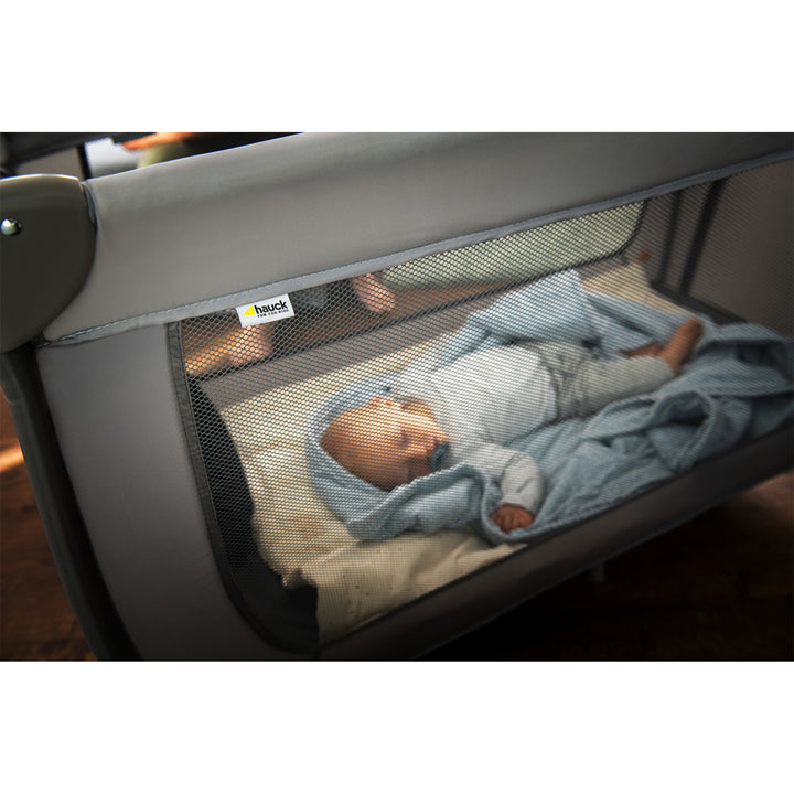 Dream'n Play Travel Cot For Babies & Toddlers Up to 33 Pounds, Grey (Open Box)