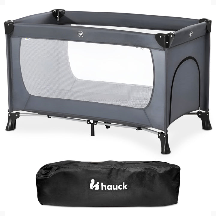 hauck Dream N Play Plus Travel Pack Cot, Babies & Toddlers up to 33 Pounds, Grey