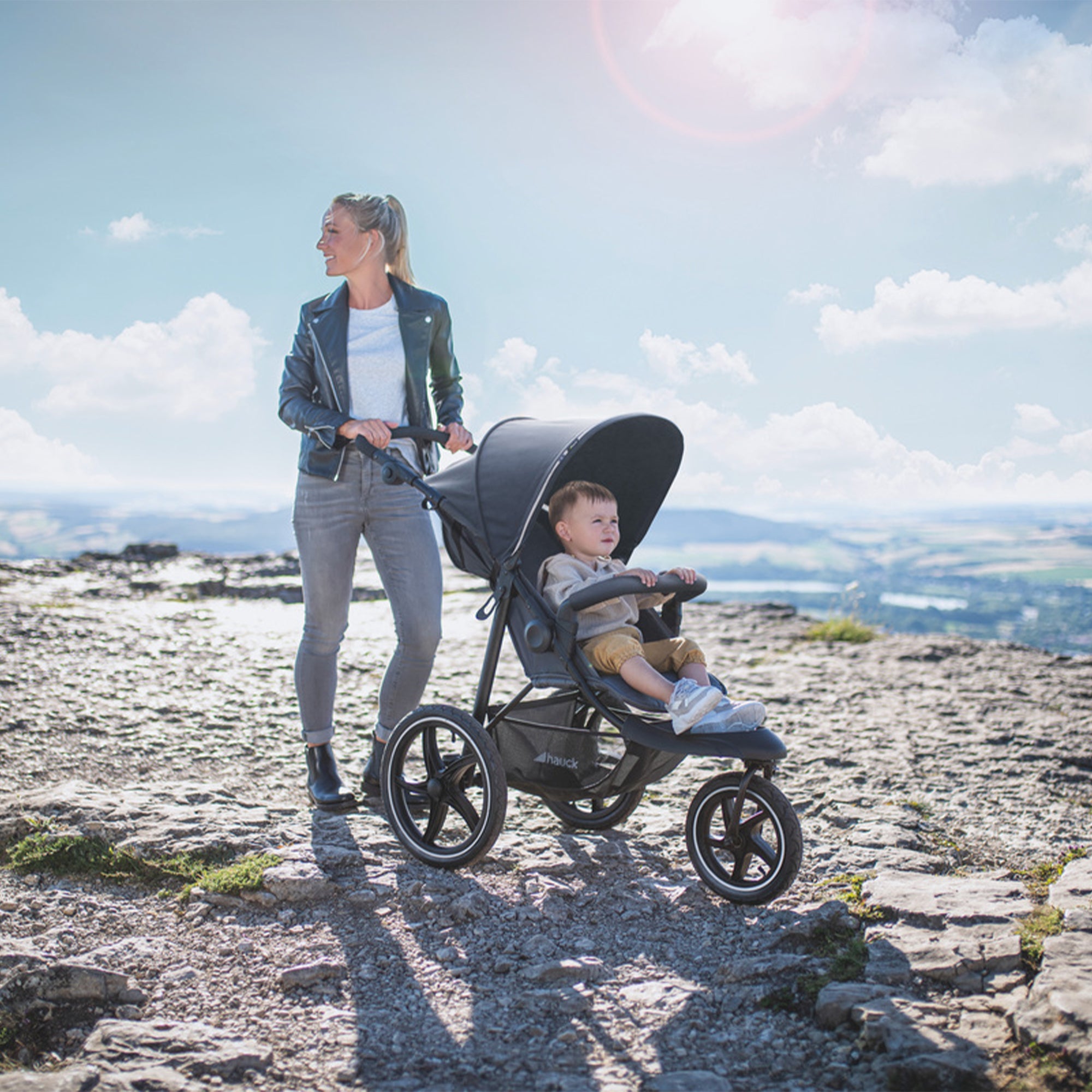 Runner 2 Compact Foldable Tricycle Jogger Buggy Stroller Pushchair, Black (Used) - VMInnovations