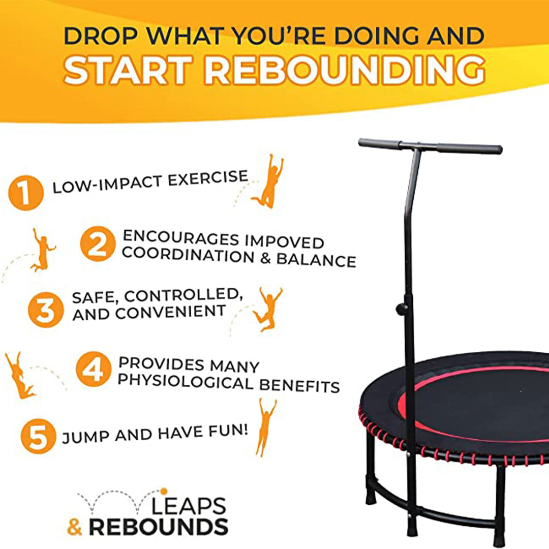 LEAPS & REBOUNDS 48" Adjustable Stabilizer Bar for Fitness Trampolines, Bar Only