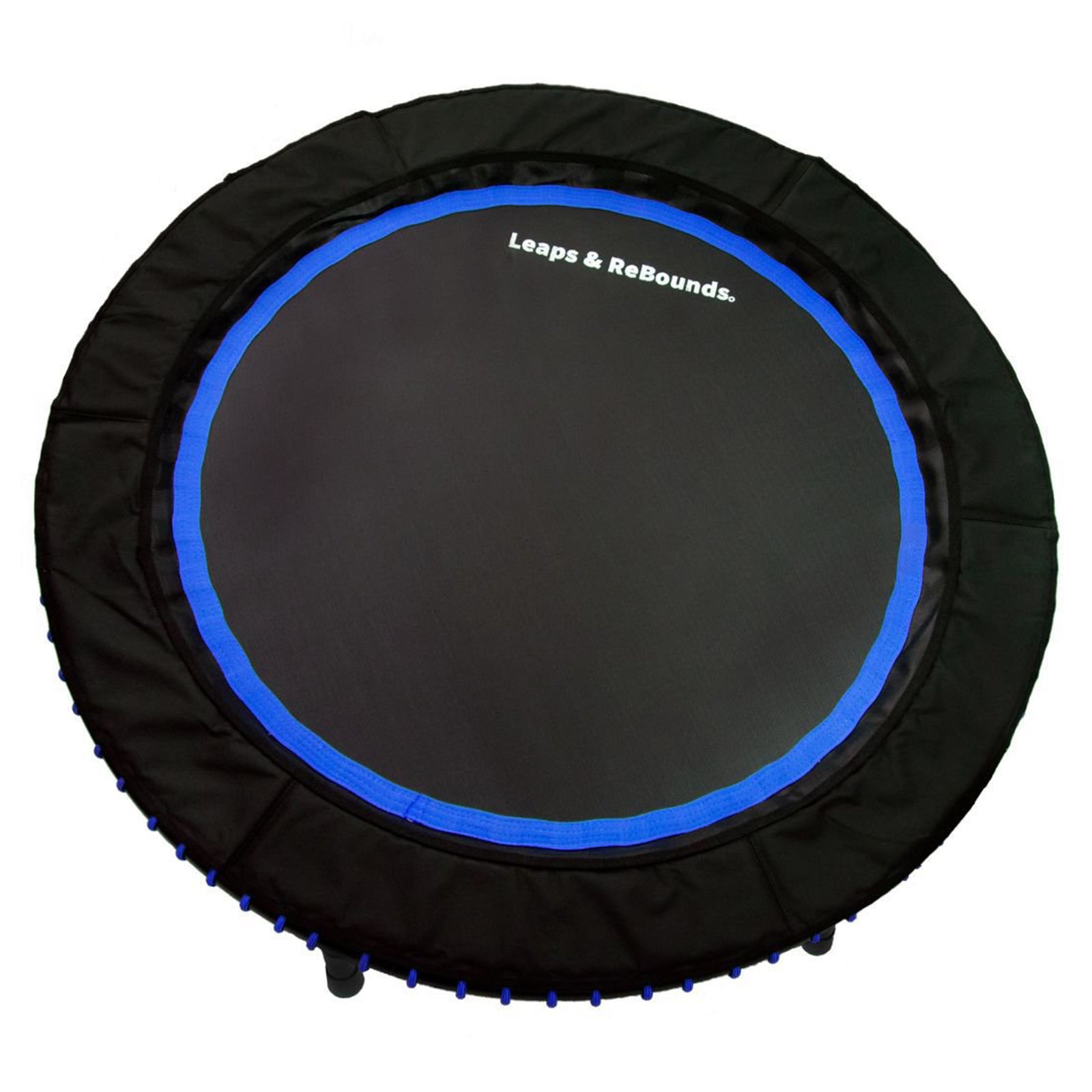 LEAPS & REBOUNDS 48" Mini Fitness Trampoline & Rebounder Gym Equipment, Blue - VMInnovations