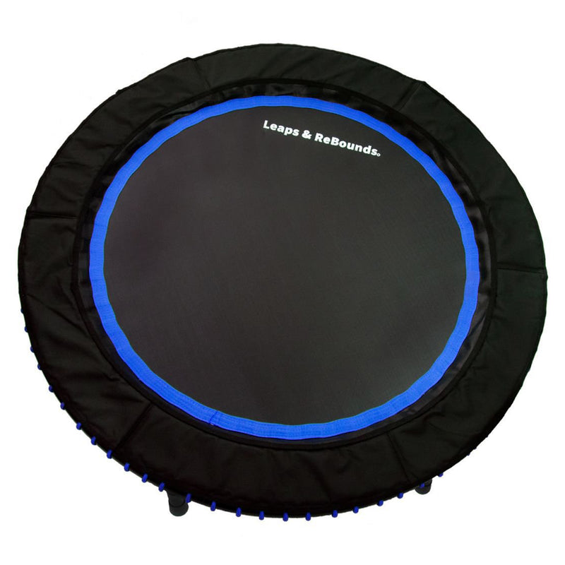 LEAPS & REBOUNDS 48" Mini Trampoline & Rebounder Gym Equipment, Blue (Used)