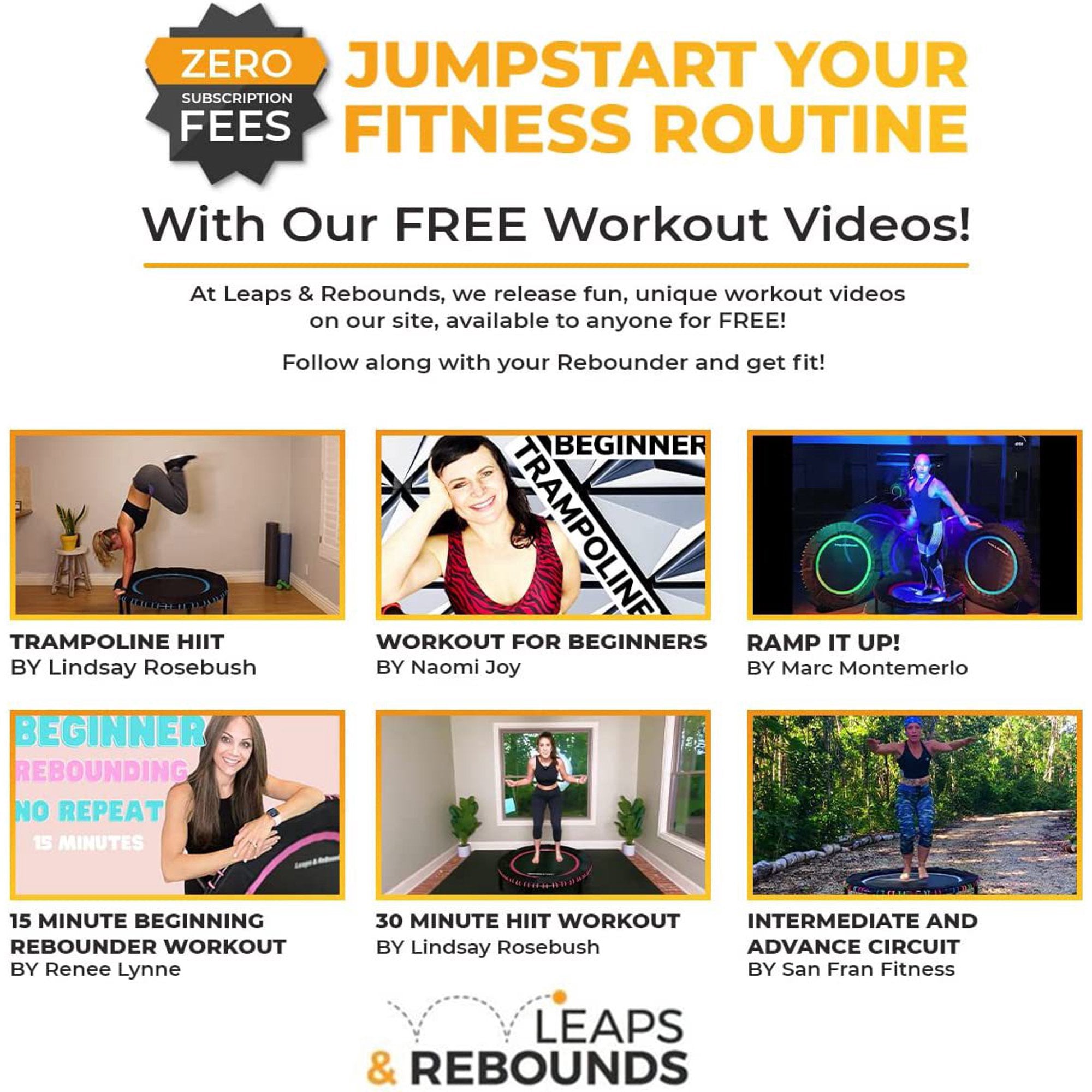 LEAPS & REBOUNDS 48" Mini Trampoline & Rebounder Gym Equipment, Blue (Used) - VMInnovations