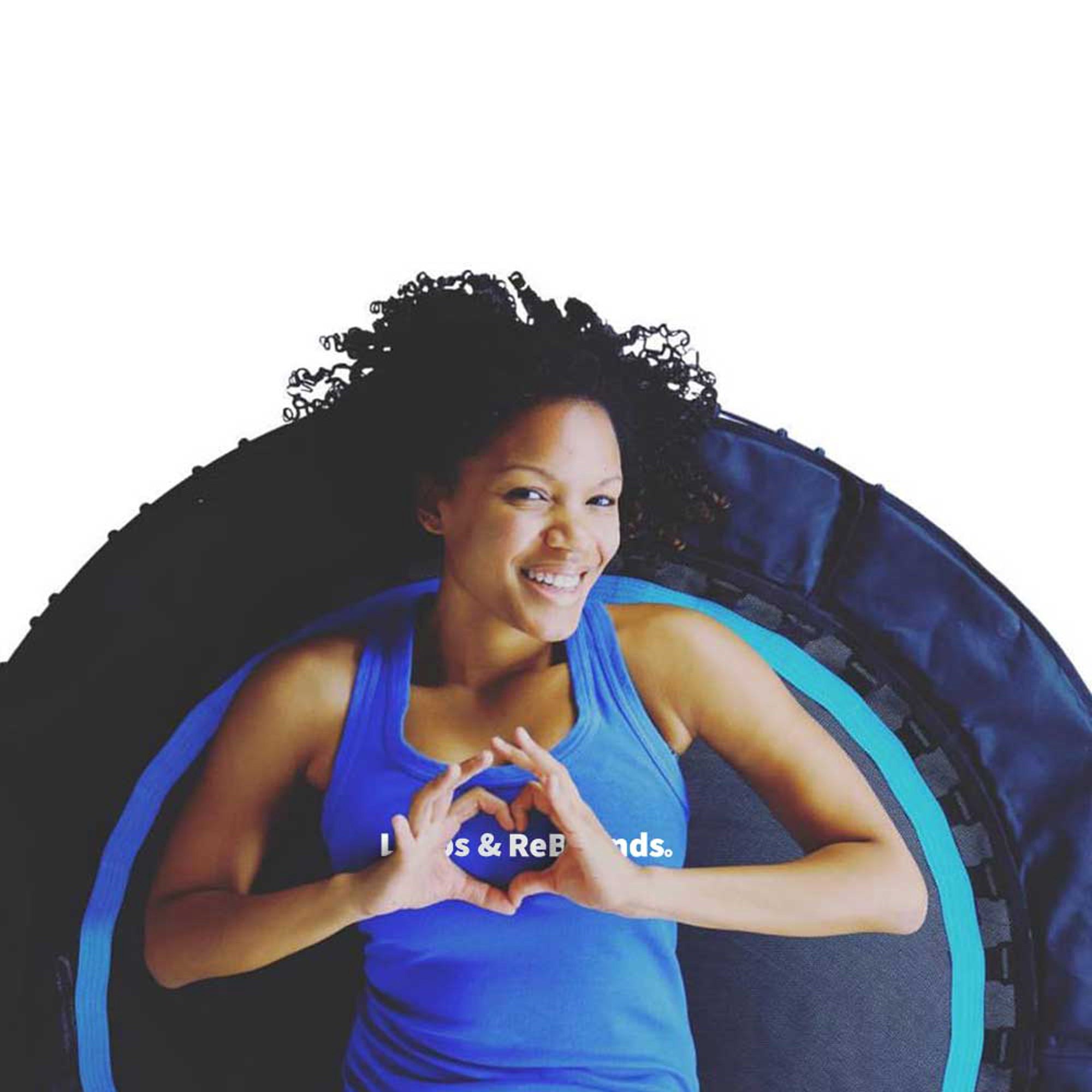 LEAPS & REBOUNDS 48" Mini Trampoline & Rebounder Gym Equipment, Blue (Used) - VMInnovations