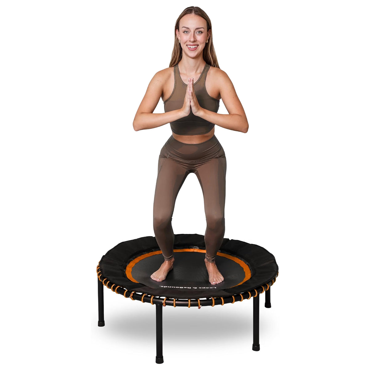 LEAPS & REBOUNDS 48" Mini Trampoline & Rebounder Gym Equipment, Orange(Open Box)