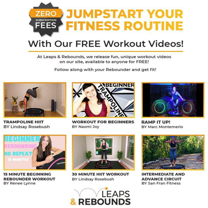 LEAPS & REBOUNDS 48" Mini Trampoline & Rebounder Gym Equipment, Orange(Open Box)