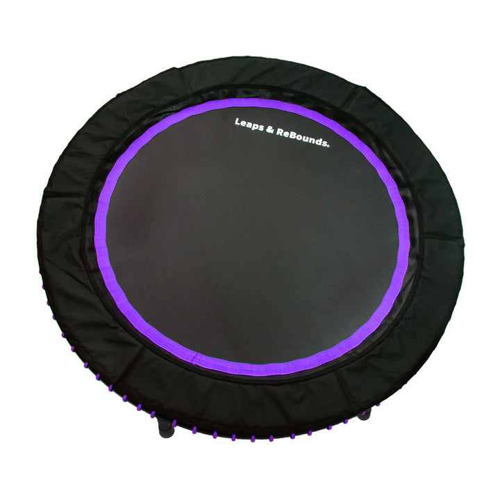 LEAPS & REBOUNDS 48" Mini Fitness Trampoline & Rebounder Gym Equipment, Purple - VMInnovations