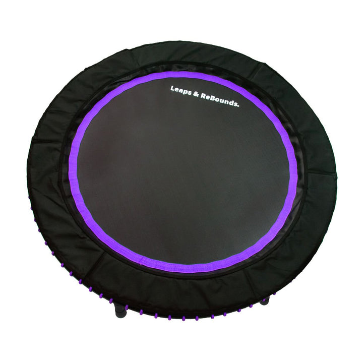 LEAPS & REBOUNDS 48" Mini Fitness Trampoline & Rebounder Gym Equipment, Purple