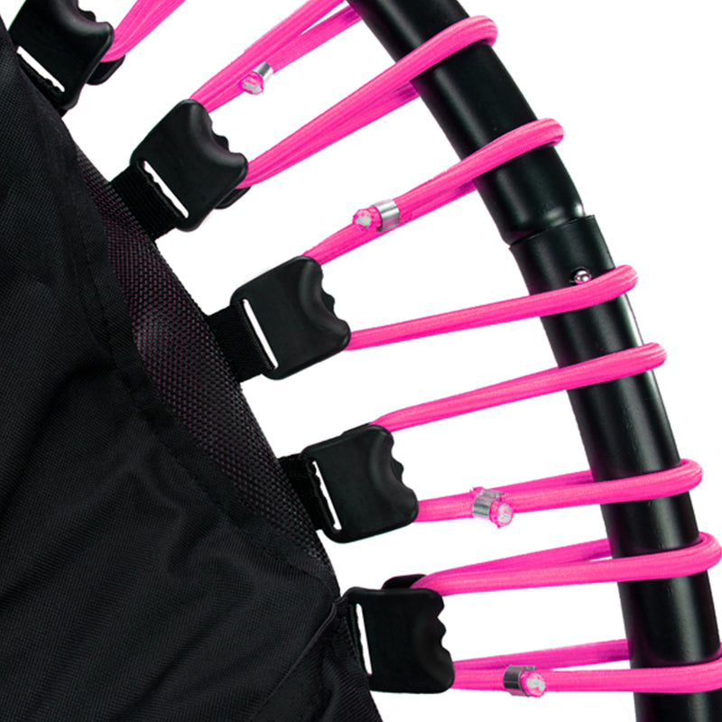 LEAPS & REBOUNDS 40" Mini Fitness Trampoline & Rebounder Gym Equipment, Pink