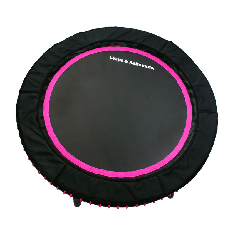 LEAPS & REBOUNDS 48" Mini Fitness Trampoline & Rebounder Gym Equipment, Pink