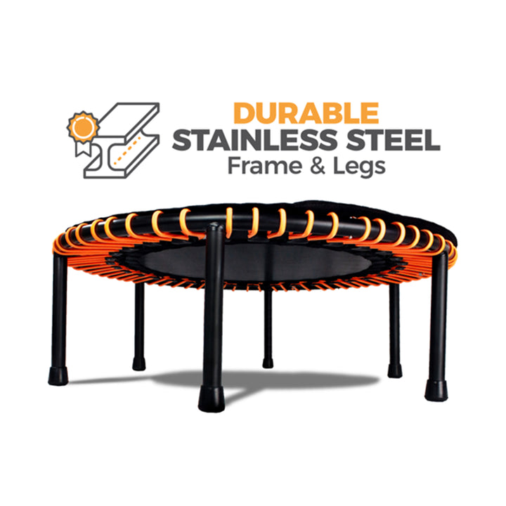 40" Mini Fitness Trampoline & Rebounder Gym Equipment, Orange (Open Box)