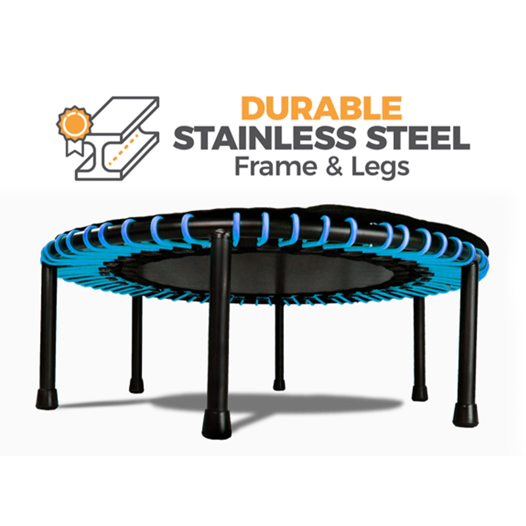 40" Mini Fitness Trampoline & Rebounder Gym Equipment, Blue (Open Box) - VMInnovations